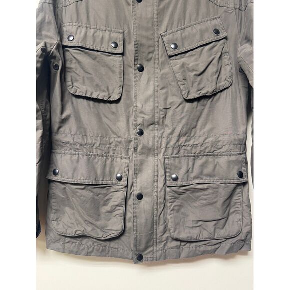 BANANA REPUBLIC Waxed Chore Coat Flannel Plaid Lining, Dark Truffle, Sz S - Picture 3 of 15